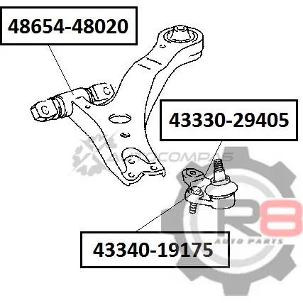 Сайлентблок переднего нижнего рычага (передний) R8 BEKO T0 R848654-48020 1441276838 изображение 1