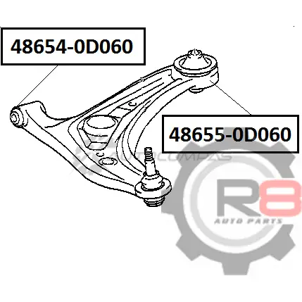 Сайлентблок переднего нижнего рычага (передний) - 12mm R8 R848654-0D060 1441276856 L VXE3LL изображение 1