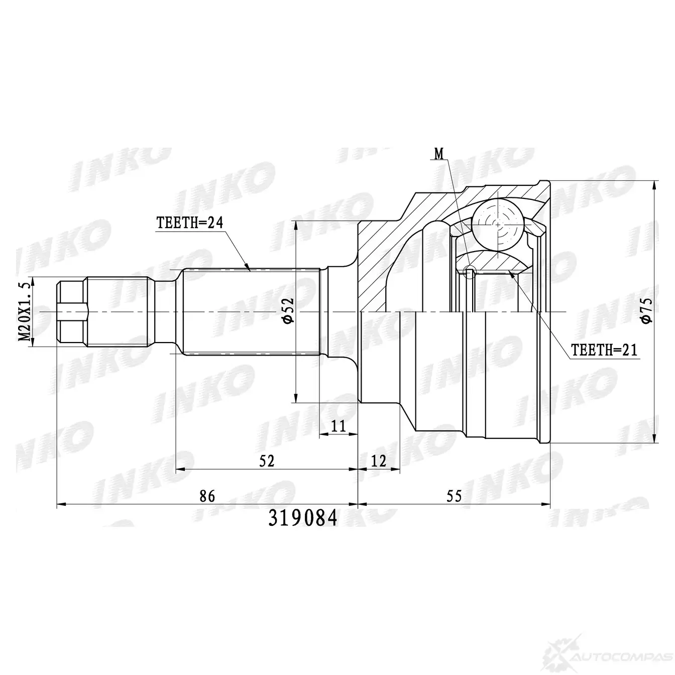 ШРУС наружный 24/21 | перед прав/лев | INKO 1439932856 319084 OC 68U