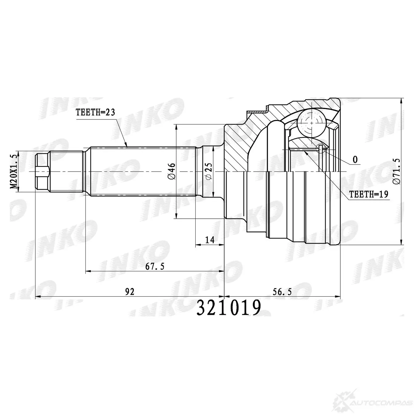 ШРУС внешний 23/19 | перед | INKO WB TZ8QQ 321019 1439933299