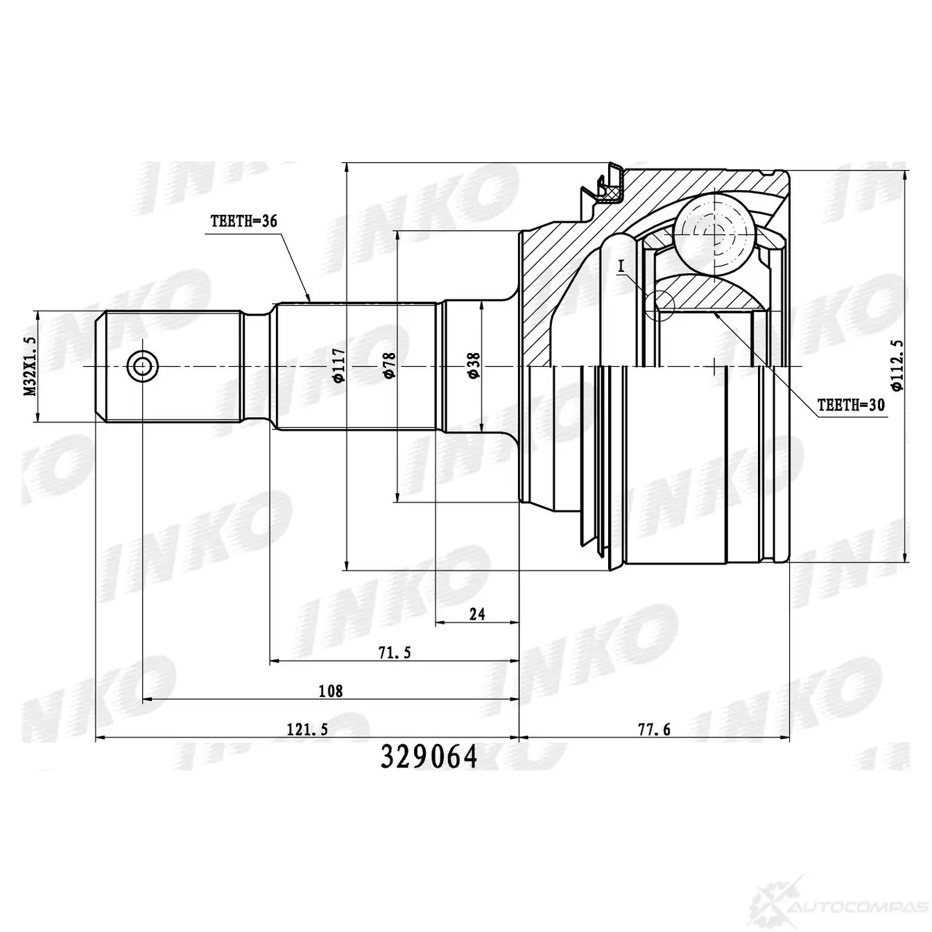 ШРУС внешний 36/30 | перед | INKO 5ZPZ K 1439931857 329064