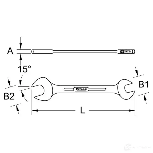 Рожковый гаечный ключ KS TOOLS 3317055 4042146374320 2544I 98 5170726 - Изображение 1