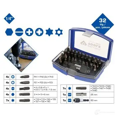 Набор бит для отвертки KS TOOLS 1438037581 U X63V bt053032 изображение 16