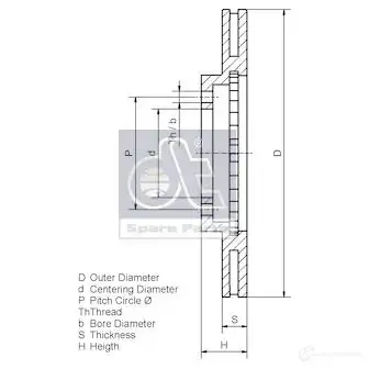 Тормозной диск DIESEL TECHNIC 661010 4057795214637 2690867 UPZ Z3W изображение 1