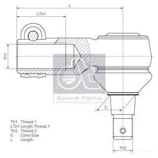 Наконечник коленчатой тяги DIESEL TECHNIC 466479 79THY H 2685159 4057795000995 изображение 1
