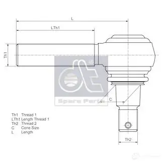 Рулевой наконечник DIESEL TECHNIC 4047755187224 29S YL73 2682946 461207 изображение 2