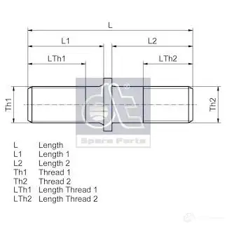 Шпилька колеса DIESEL TECHNIC 2671889 1010008 YA9 ML 4047755879549 изображение 3