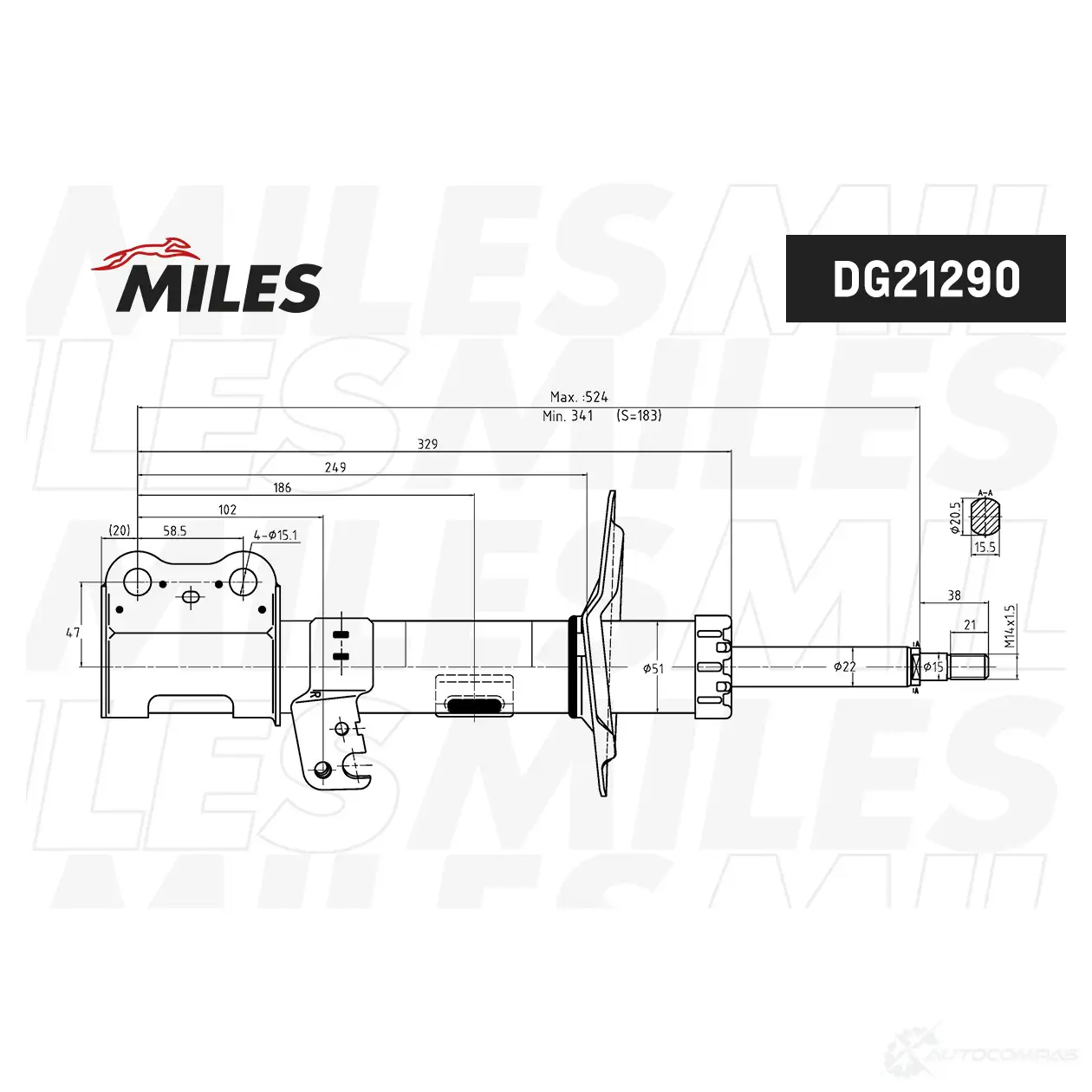 Амортизатор MILES DG21290 1438140402 94I99 Q