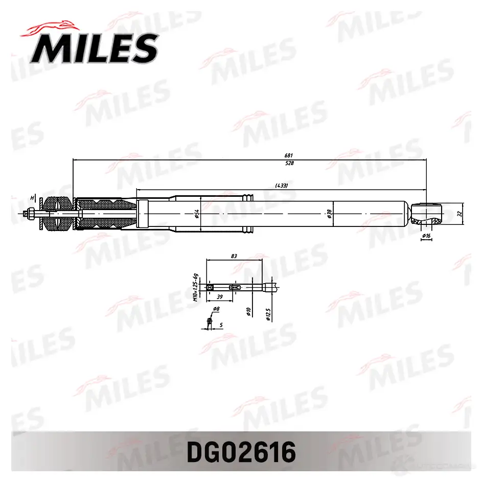 Амортизатор MILES 1436967399 YTCPG H DG02616 изображение 2