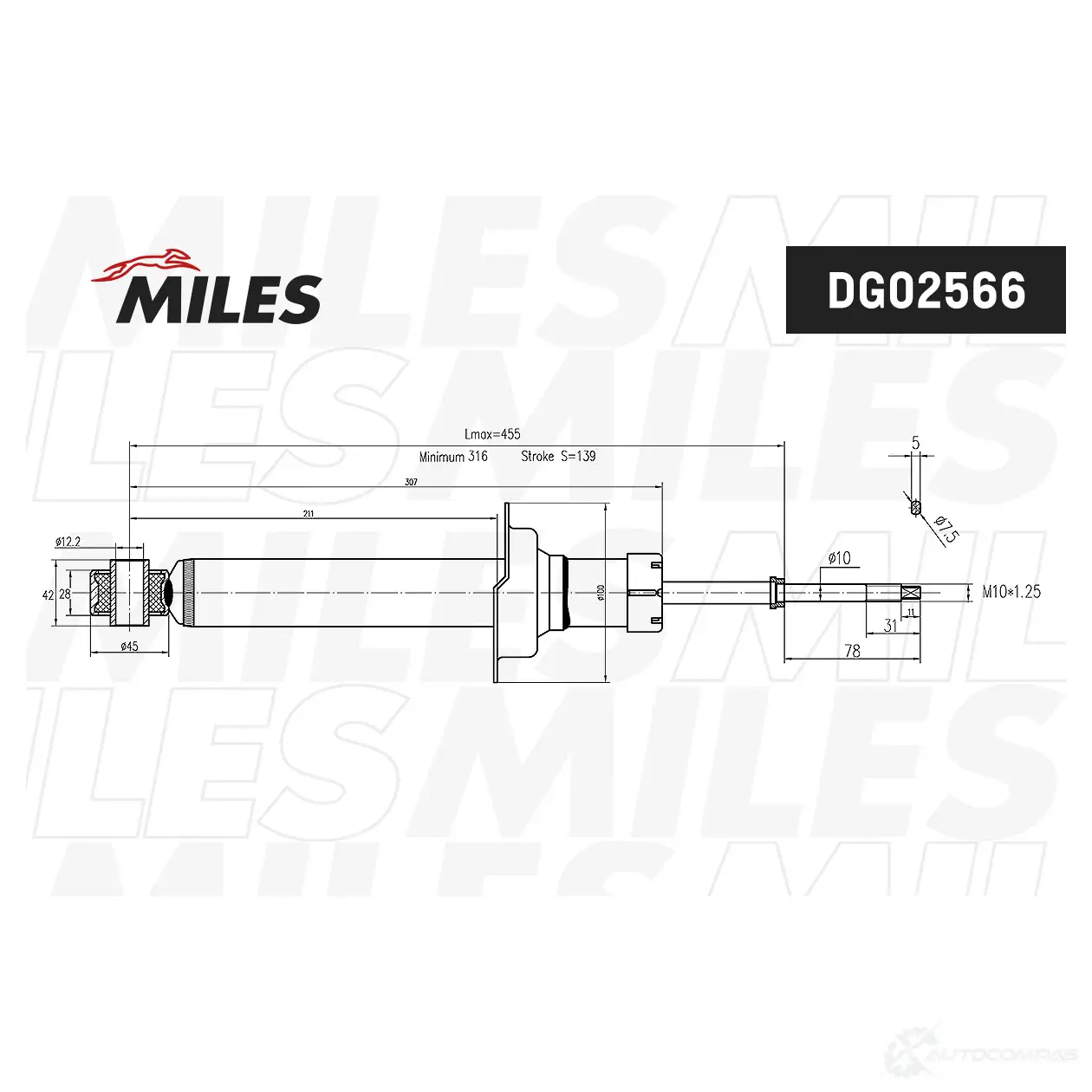 Амортизатор MILES DG02566 D2S8S U 1437174459