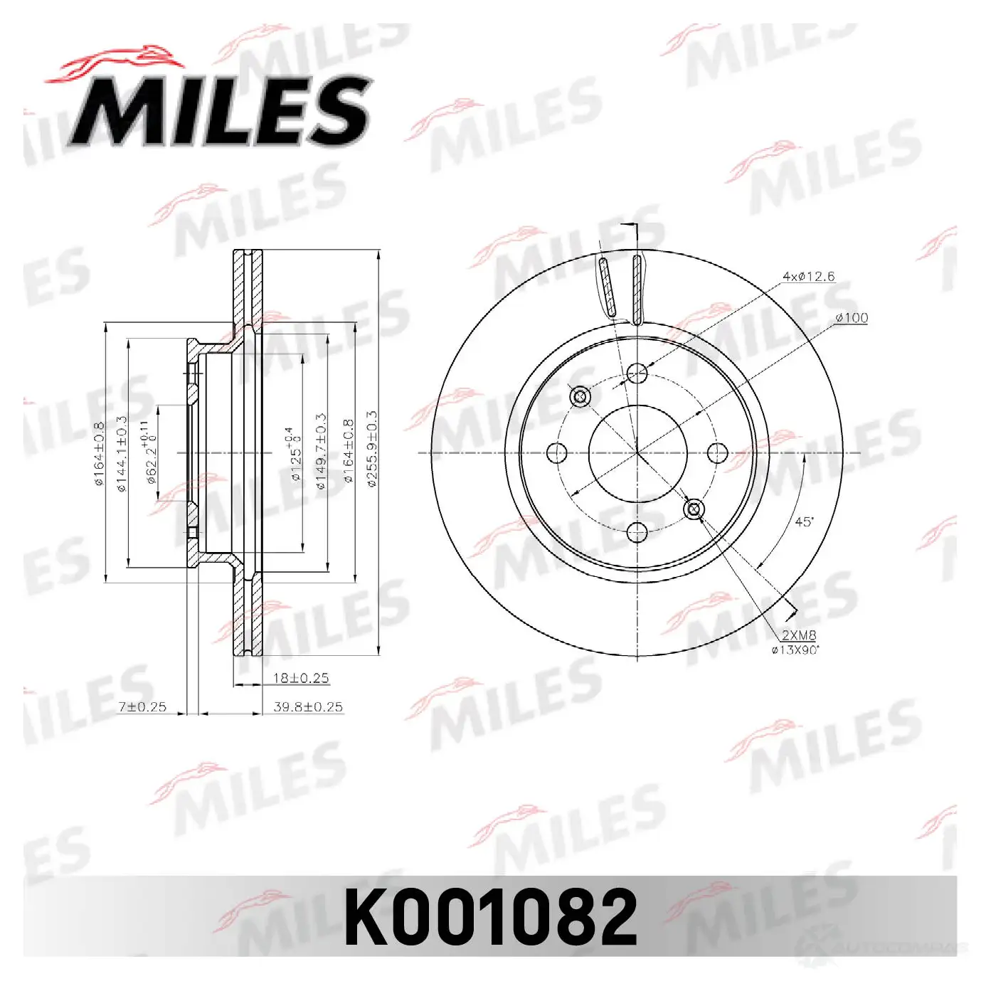 Тормозной диск MILES DR 4Y9 K001082 1420601022