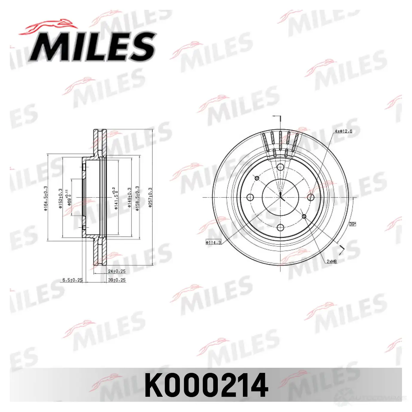 Тормозной диск MILES 1420601418 K000214 A48 WOB7