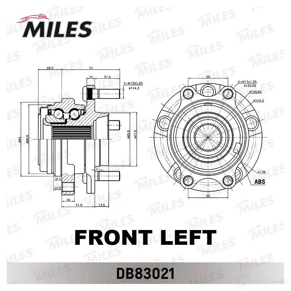Подшипник ступицы колеса MILES 1420602054 DB83021 V D1VVUD изображение 1