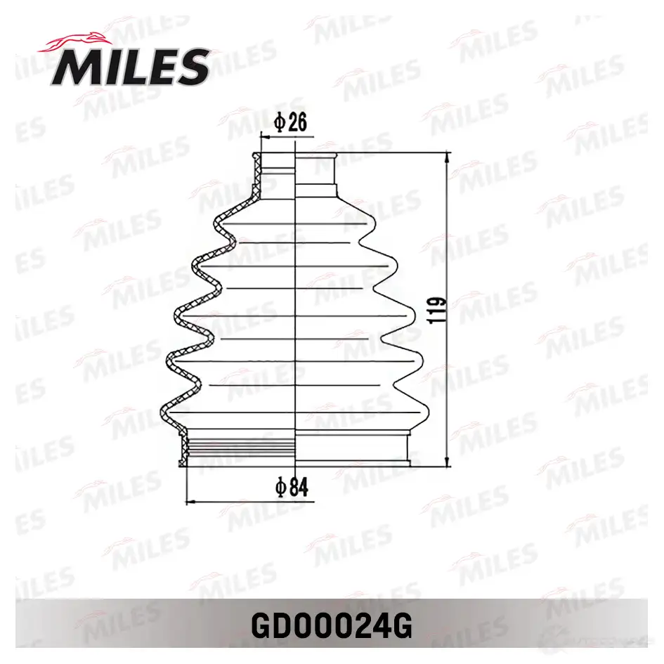 Пыльник шруса MILES 1438140646 GD00024G IZ NM6 изображение 2