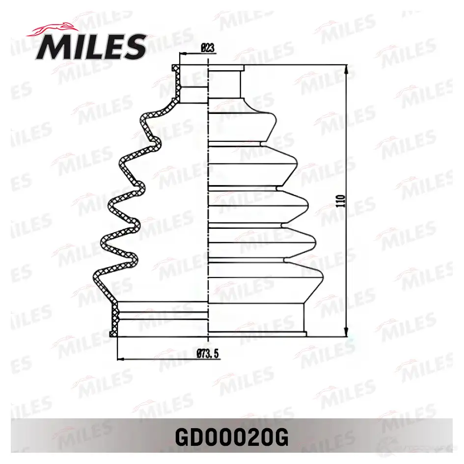 Пыльник шруса MILES HPN0 8Q GD00020G 1438140649 изображение 2