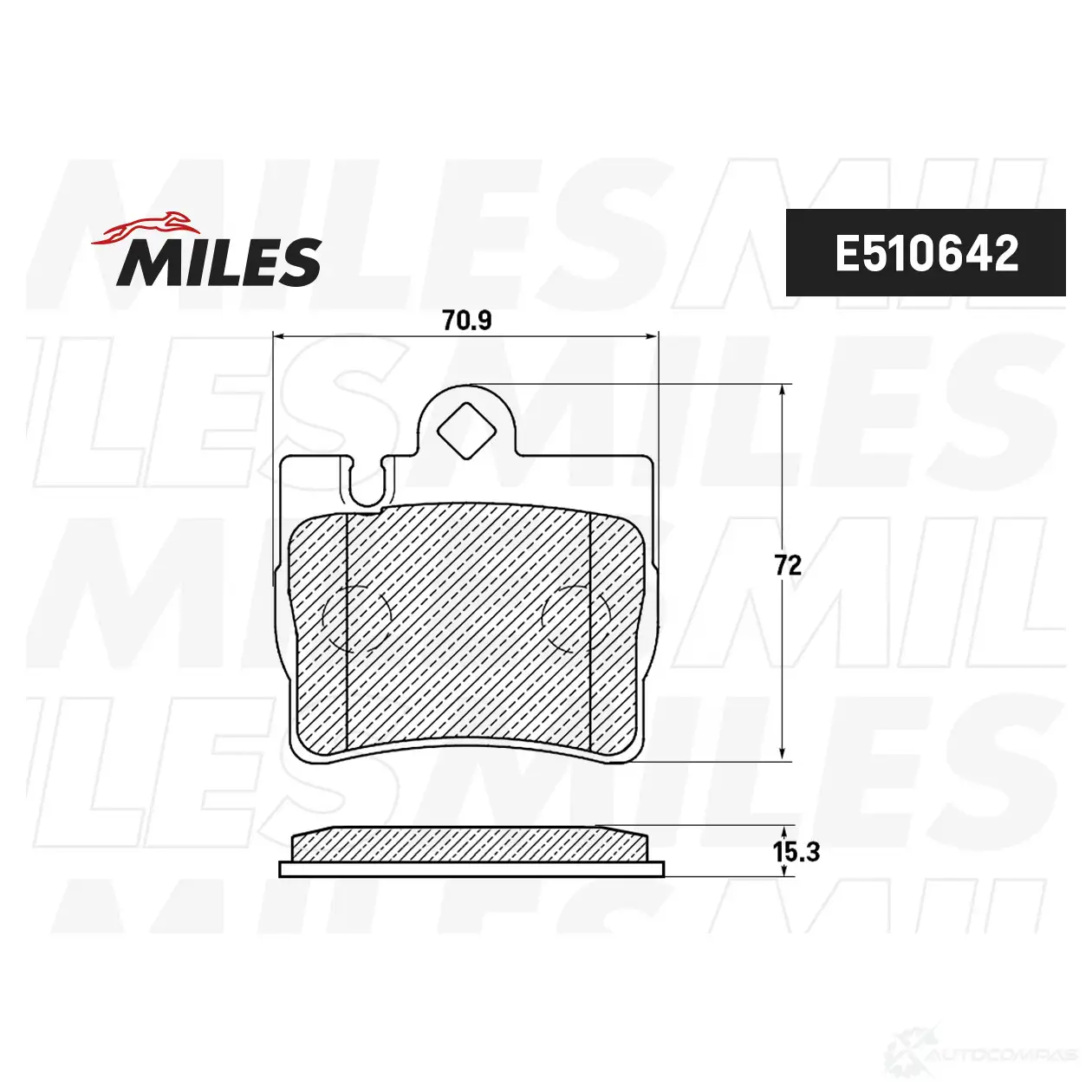 Тормозные колодки дисковые, комплект MILES 1438140696 I7P ZF8C E510642 изображение 1