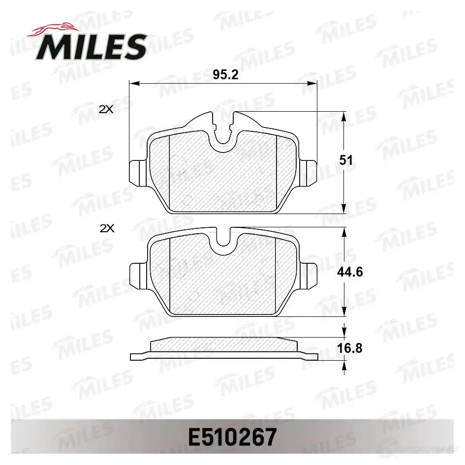 Тормозные колодки дисковые, комплект MILES CA5 MBX 1436968127 E510267 изображение 1