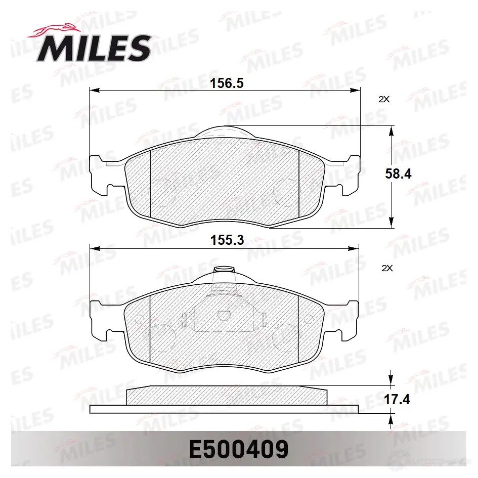 Тормозные колодки дисковые, комплект MILES Z3G3W 9 1436967984 E500409 изображение 1
