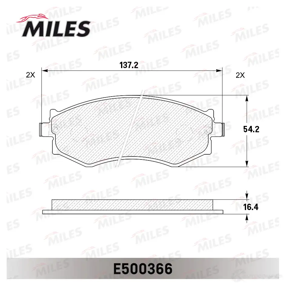 Тормозные колодки дисковые, комплект MILES E500366 1436967958 Y L2TC изображение 1