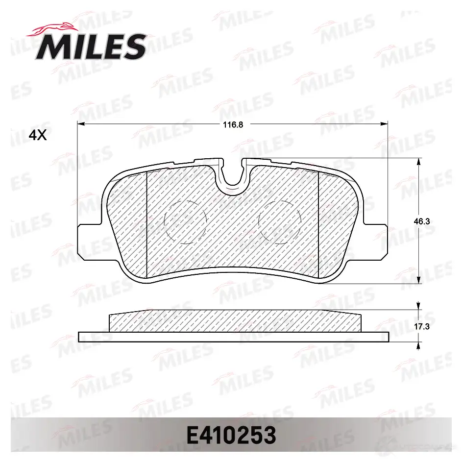 Тормозные колодки дисковые, комплект MILES E410253 L GSEI 1420604909 изображение 1