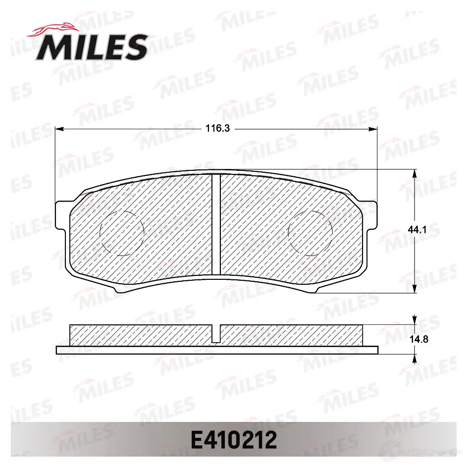 Тормозные колодки дисковые, комплект MILES VW6 MQ 1420605097 E410212 изображение 1