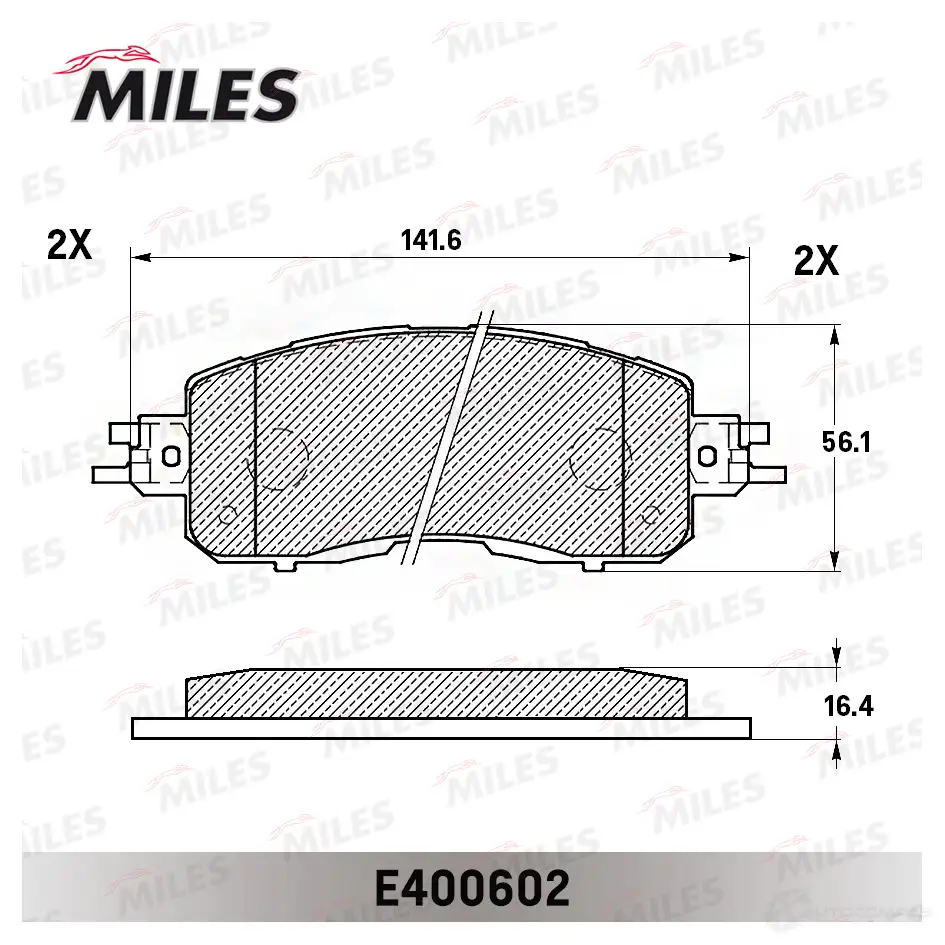 Тормозные колодки дисковые, комплект MILES E400602 I6E CO 1438140816 изображение 1