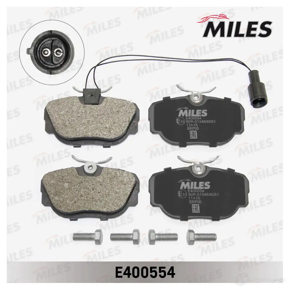 Тормозные колодки дисковые, комплект MILES E400554 1436967738 JRXWI T7 - Изображение 1