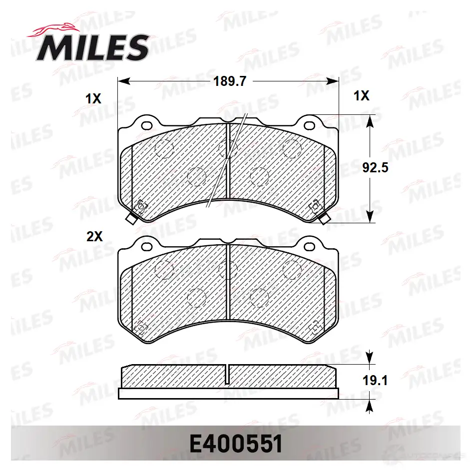 Тормозные колодки дисковые, комплект MILES DQP CIM E400551 1436967736 изображение 1