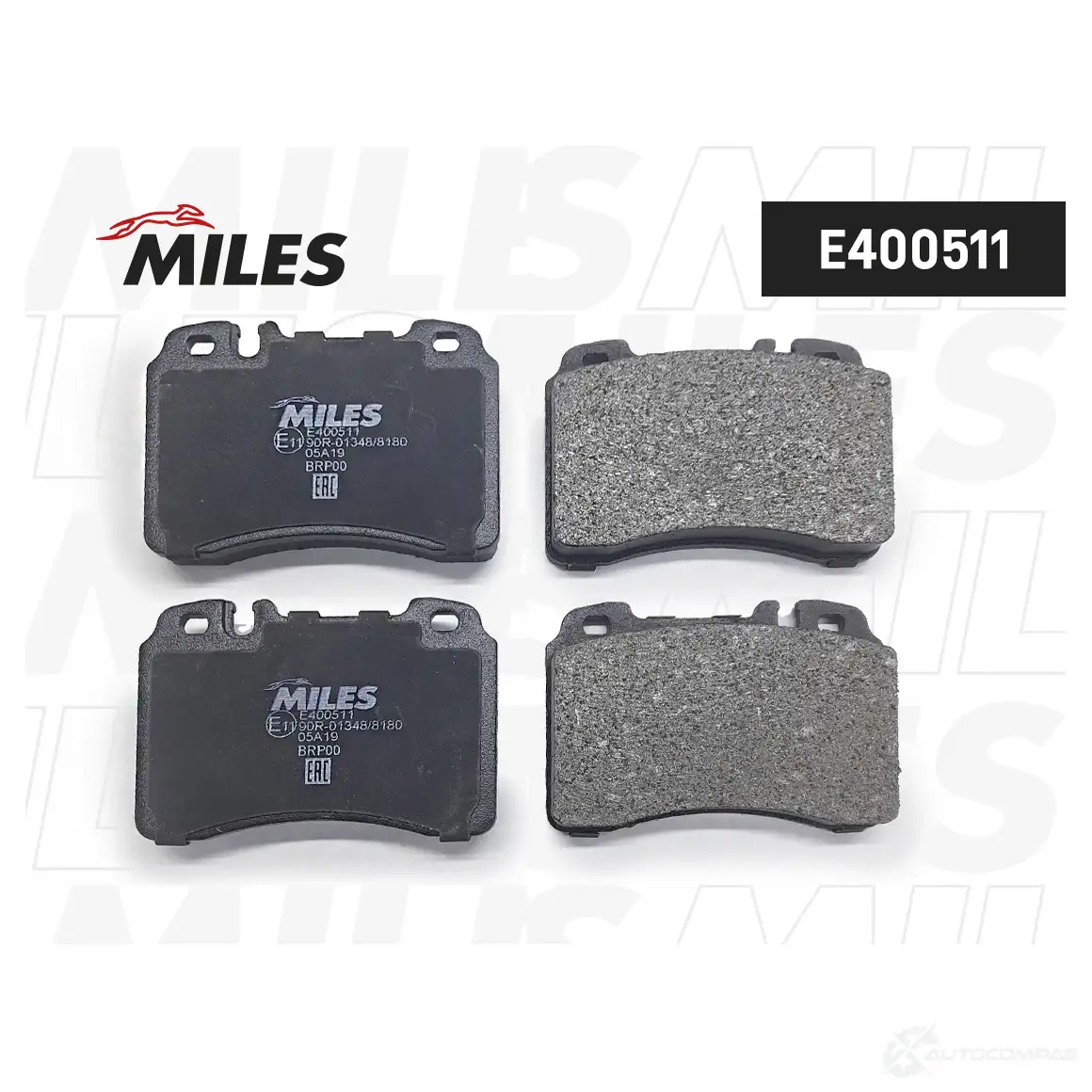 Тормозные колодки дисковые, комплект MILES 1436967715 E400511 X4R 7RZ изображение 0