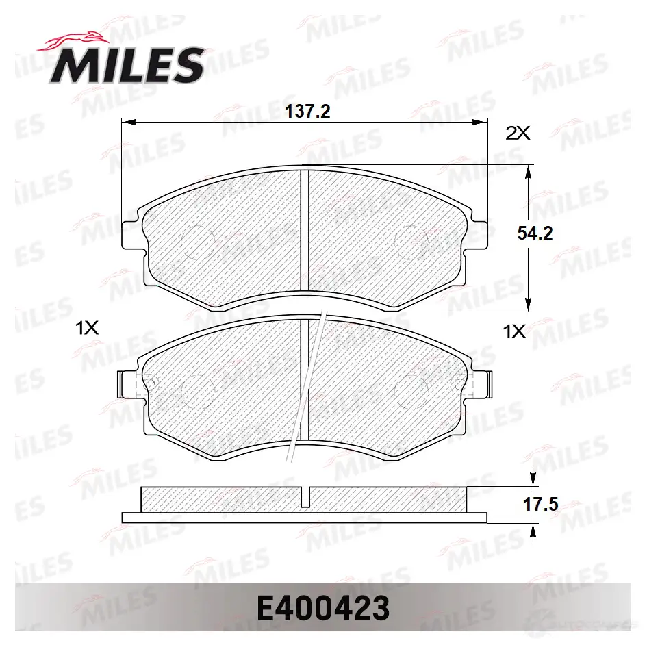 Тормозные колодки дисковые, комплект MILES E400423 V TBHY9Z 1420604874 изображение 0