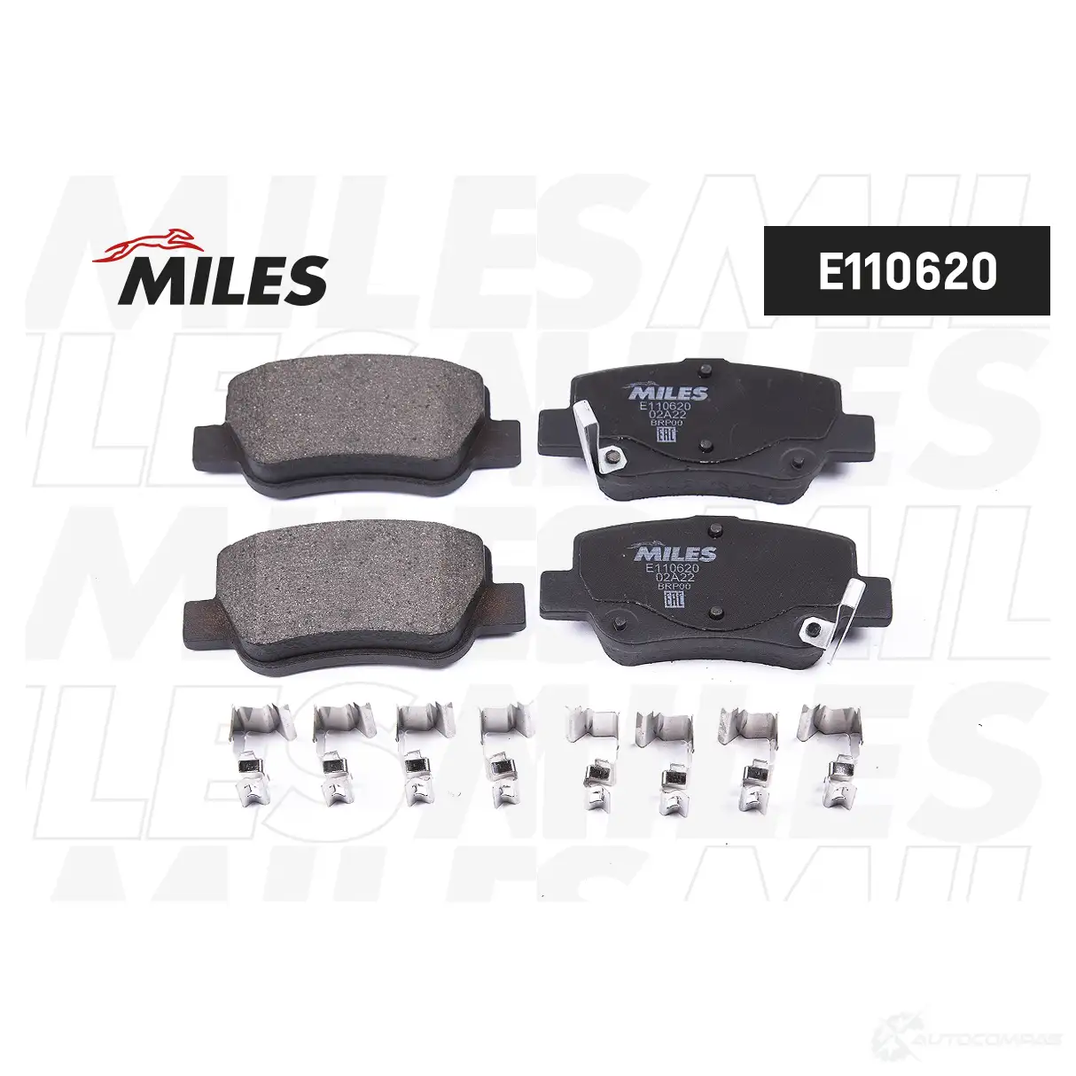 Тормозные колодки дисковые, комплект MILES W1KJ 5EM 1438140839 E110620 - Изображение 1