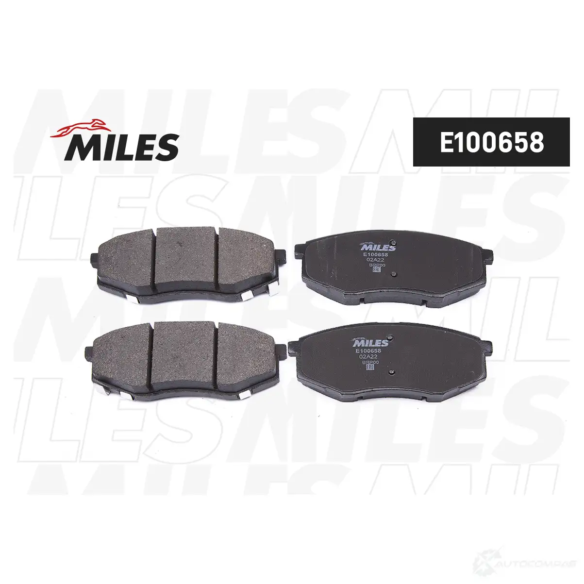 Тормозные колодки дисковые, комплект MILES 1438140846 O6 T6R E100658 - Изображение 1