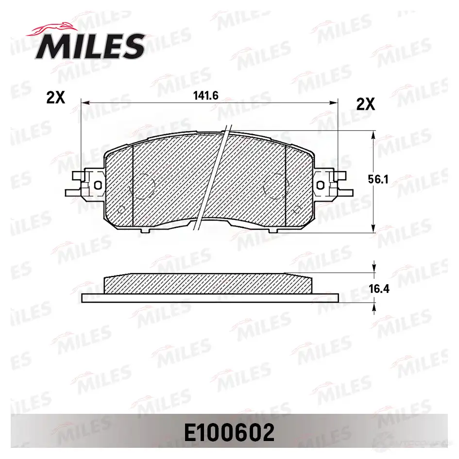 Тормозные колодки дисковые, комплект MILES E100602 Z LKMWKB 1438140867 изображение 1