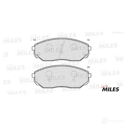 Тормозные колодки дисковые, комплект MILES 1420603261 KJ XUWPF E100181
