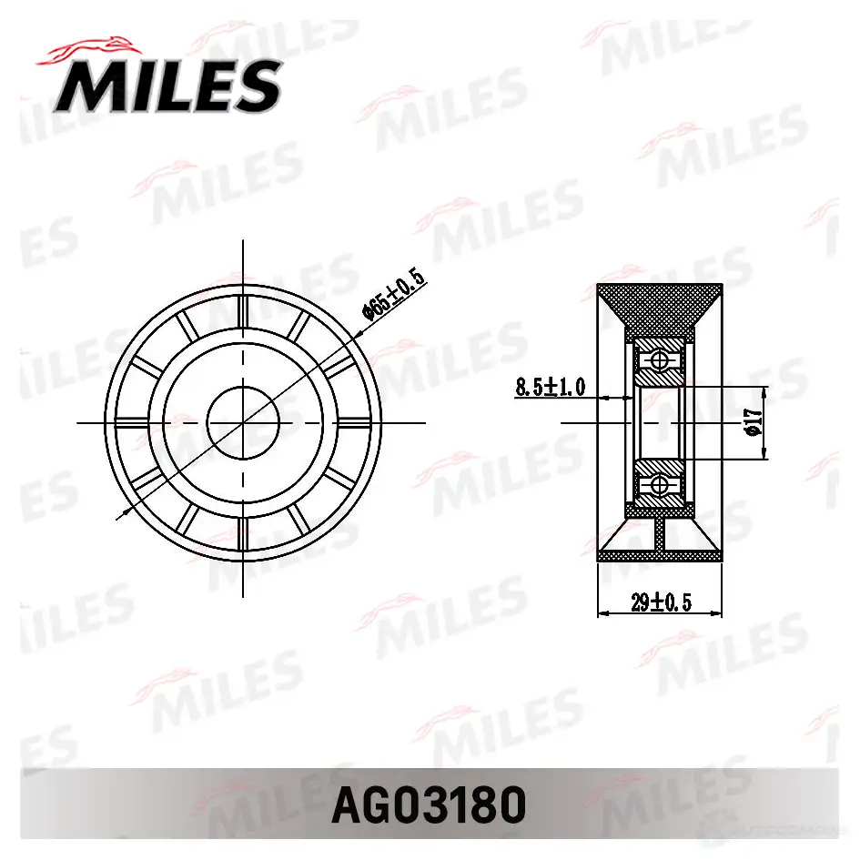 Натяжитель приводного ремня MILES 1420605205 AG03180 CE CZT1 изображение 1