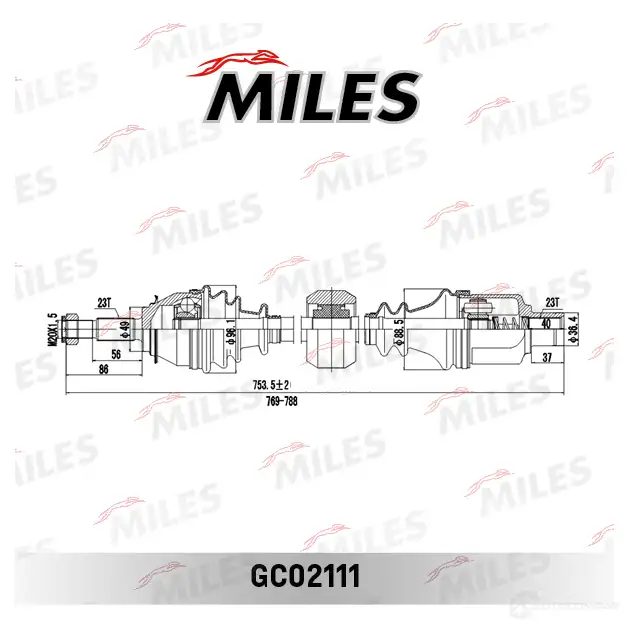 Приводной вал MILES 1420604241 GC02111 UJ I2CW изображение 0