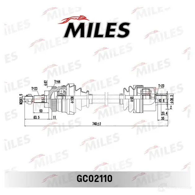 Приводной вал MILES GC02110 1420604240 DWH 1JIG изображение 2