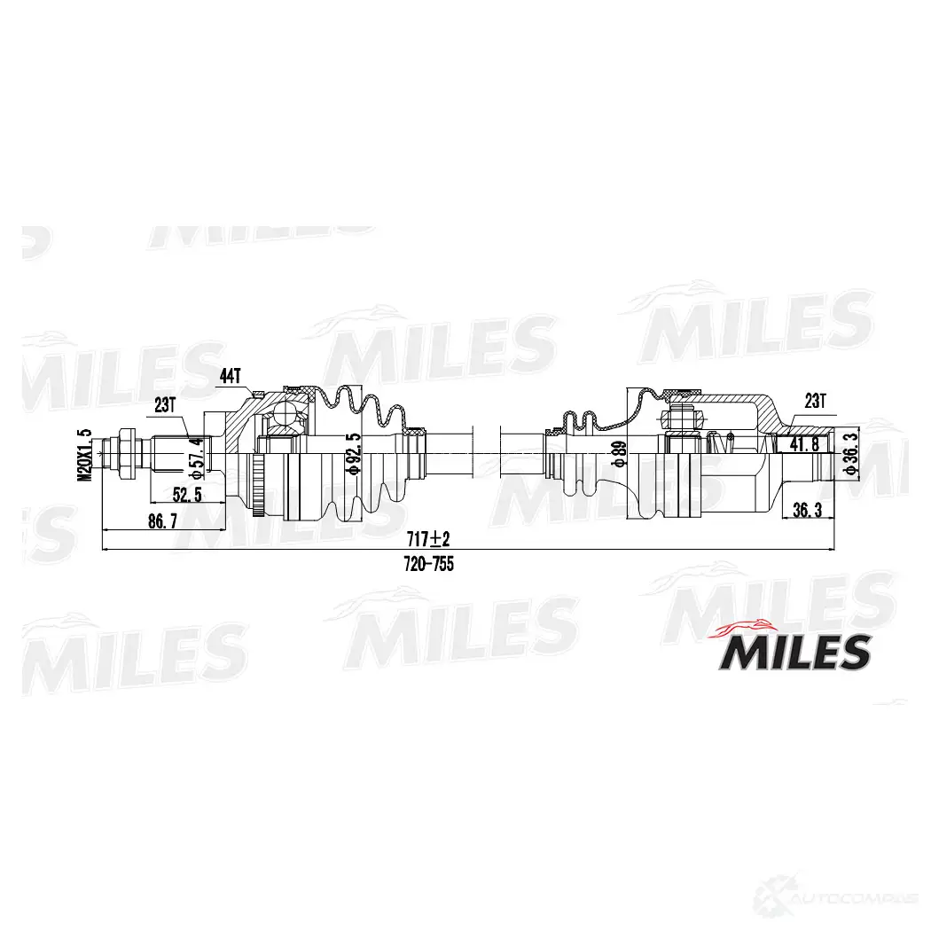 Приводной вал MILES GC02105 1420604236 BC9 KZA изображение 2