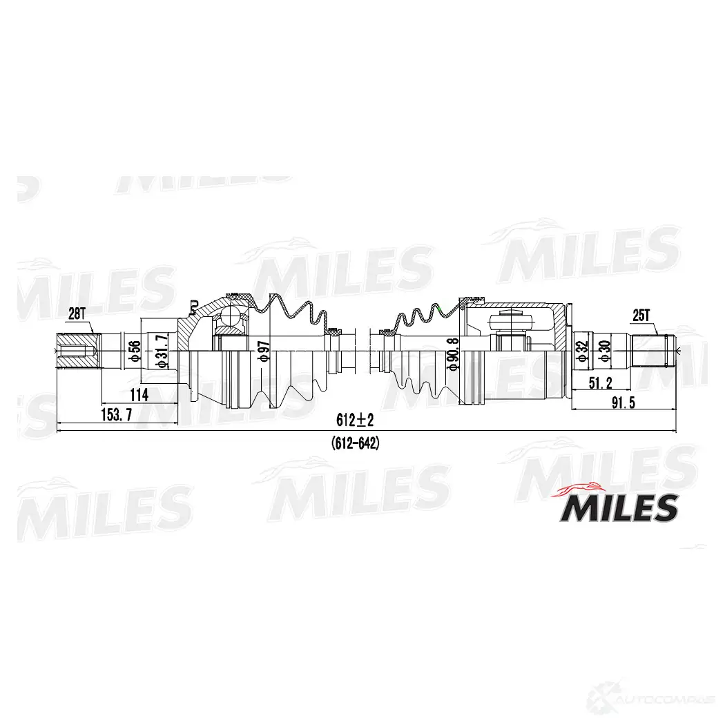 Приводной вал MILES DN IIQ7 GC01077 1420604089 изображение 2