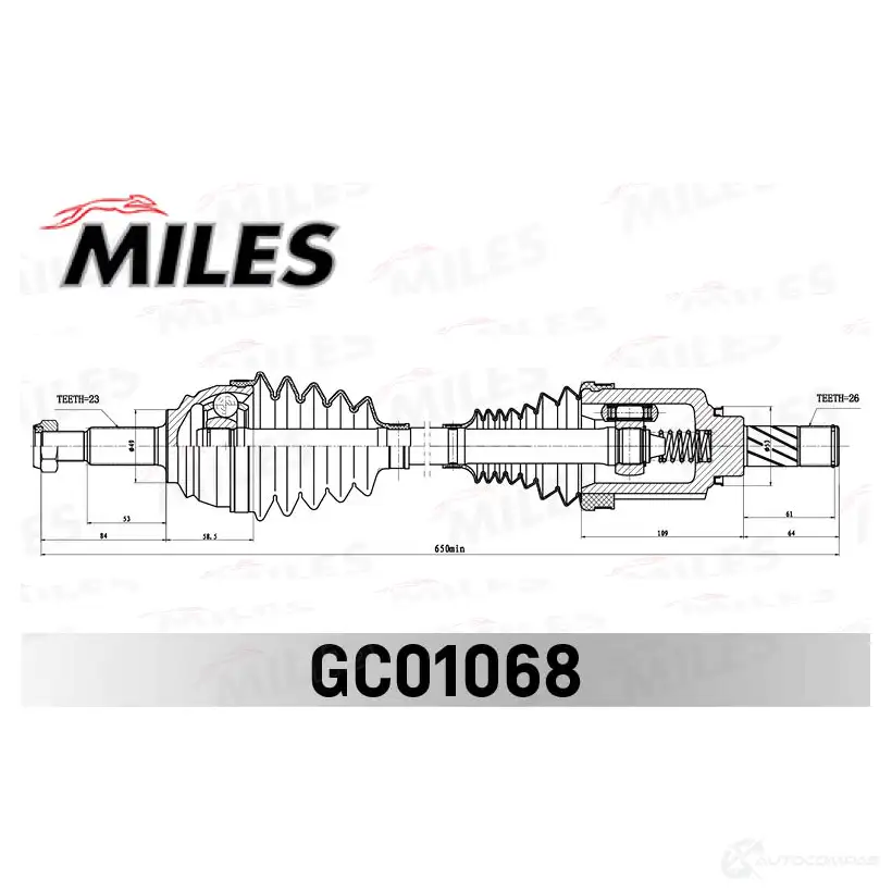 Приводной вал MILES 1436968368 GC01068 JNQLXC 7 изображение 2