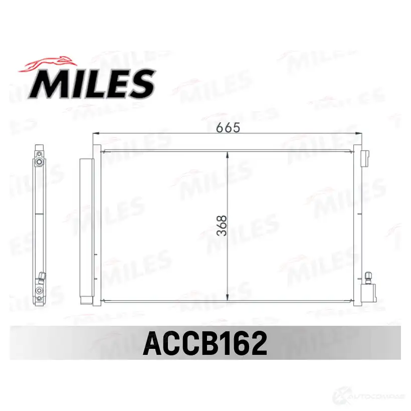 Радиатор кондиционера MILES 1436965942 E0JCX C ACCB162