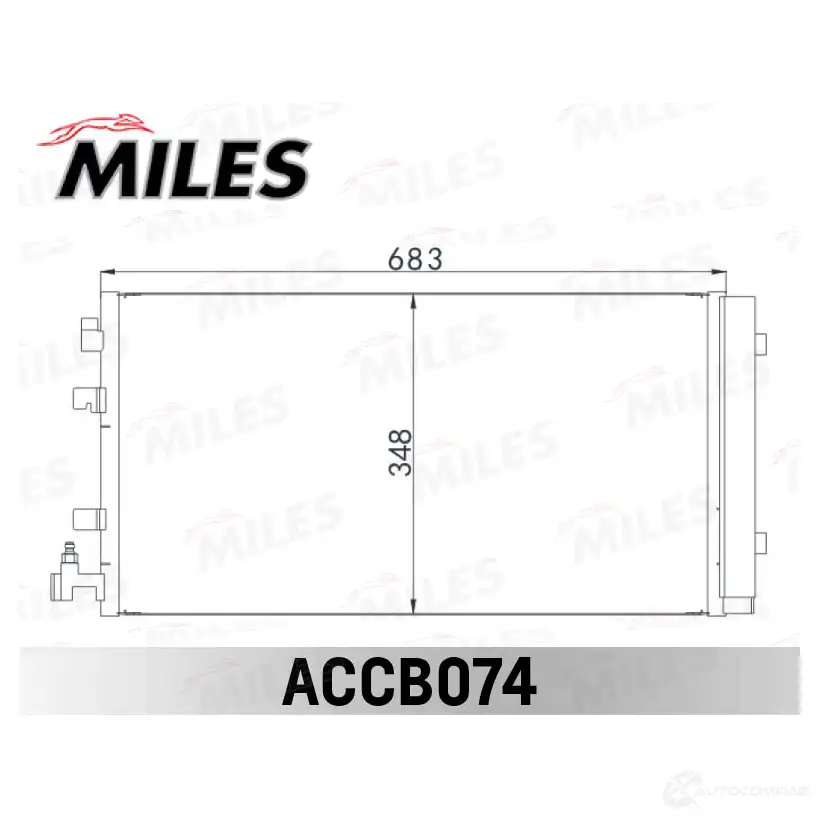 Радиатор кондиционера MILES 1436965927 ACCB074 7QH2 6