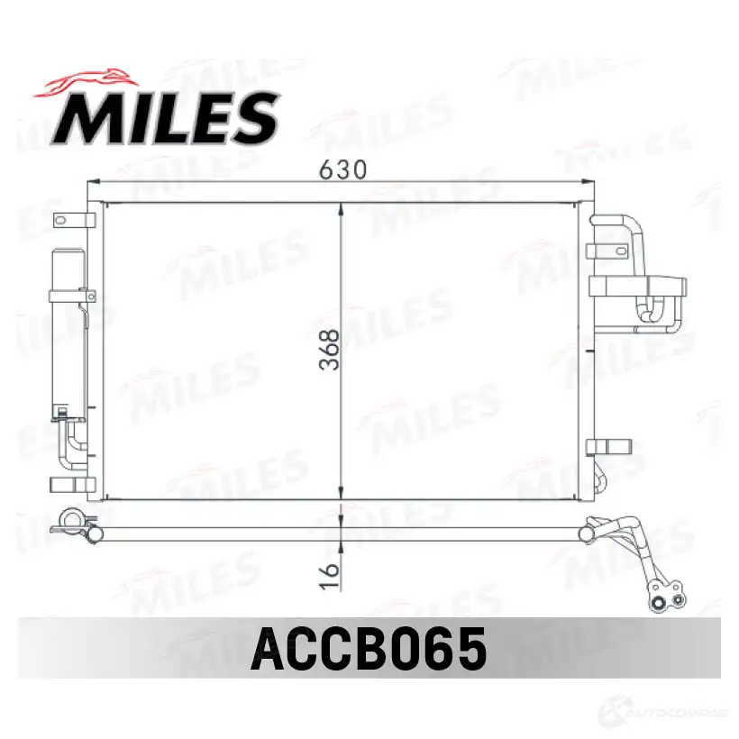 Радиатор кондиционера MILES K2W7U AU 1420598757 ACCB065 изображение 0