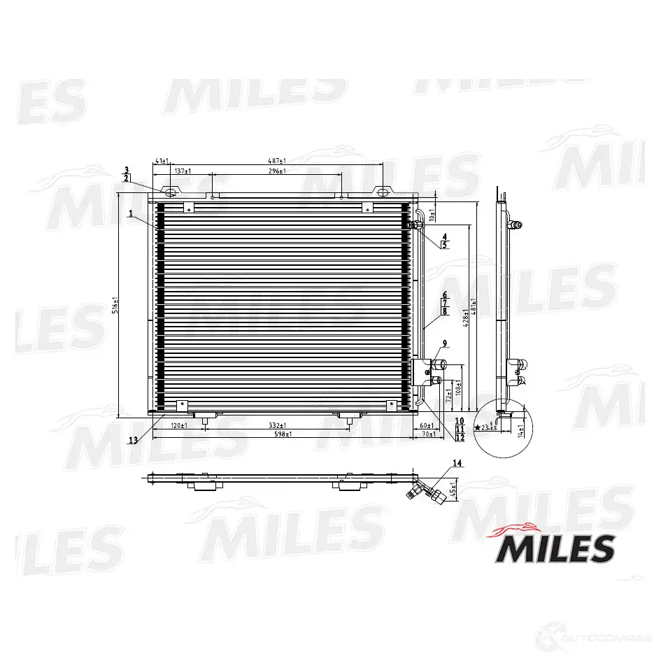 Радиатор кондиционера MILES Z IME2 ACCB021 1420598720 изображение 2