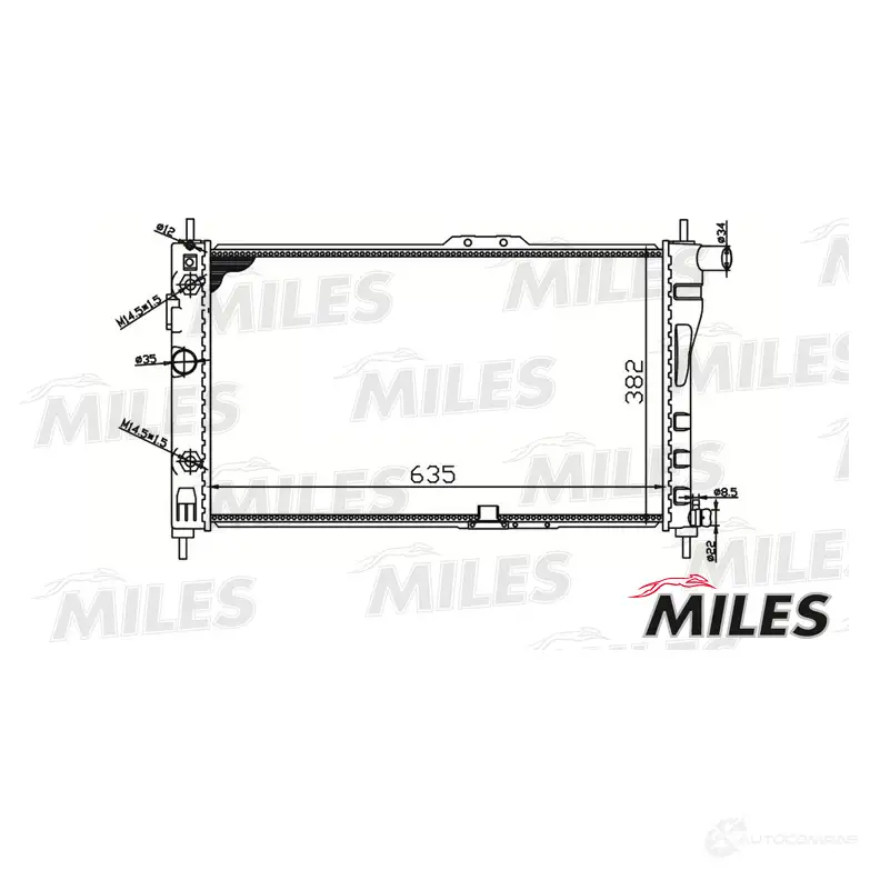 Радиатор охлаждения двигателя MILES 1420599221 D SO399 ACRM348 изображение 2