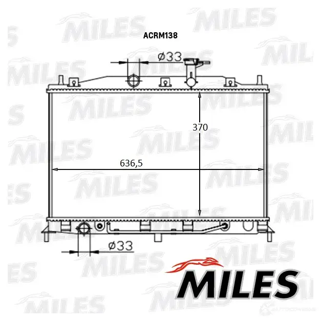 Радиатор охлаждения двигателя MILES BH9SZ U 1436966043 ACRM138 изображение 2