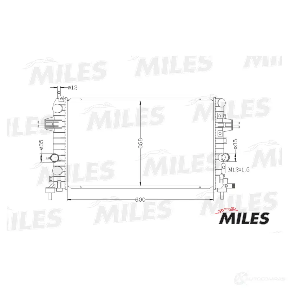 Радиатор охлаждения двигателя MILES 1420599161 ACRM031 ZAI CK изображение 2