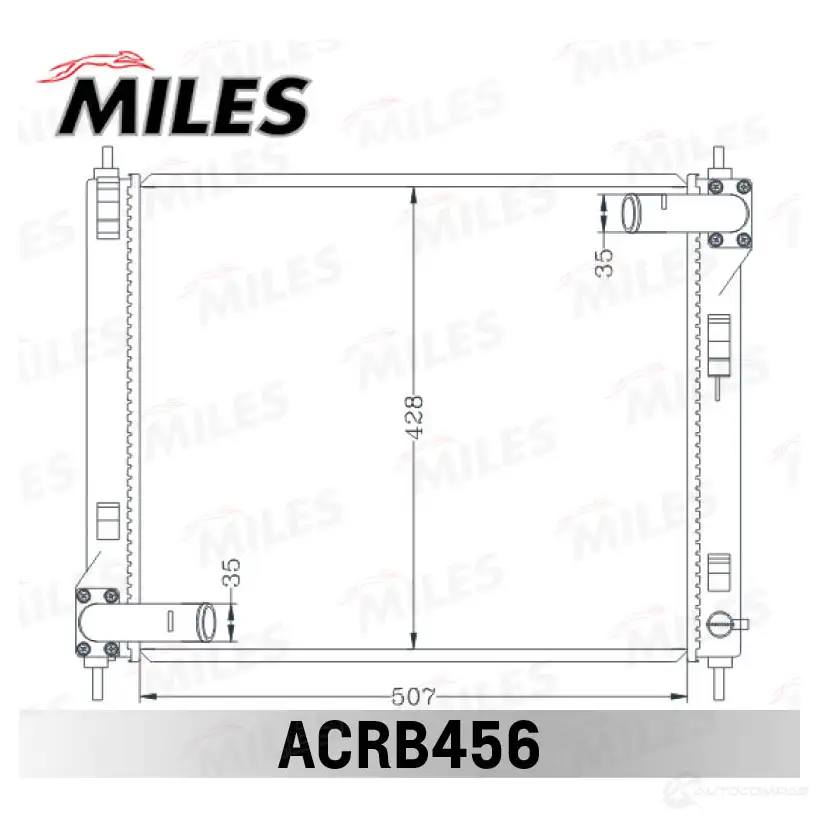 Радиатор охлаждения двигателя MILES 1436966002 ACRB456 LHX 69