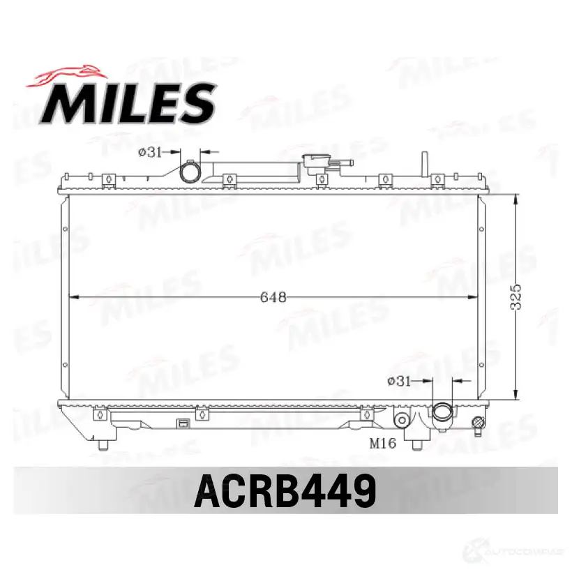 Радиатор охлаждения двигателя MILES ACRB449 1436965999 S 6XG1V