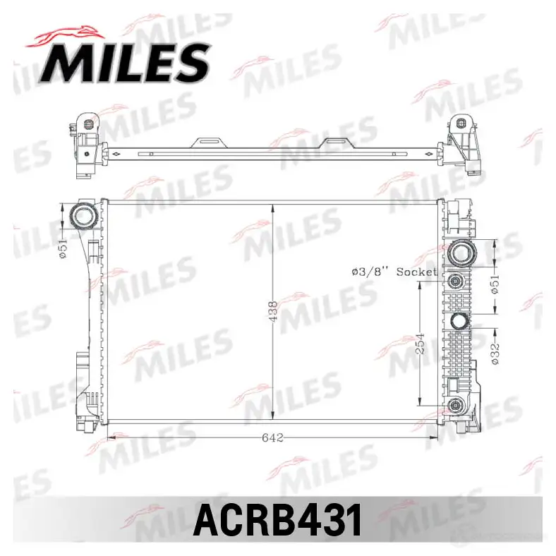 Радиатор охлаждения двигателя MILES TD 5AG ACRB431 1436965997